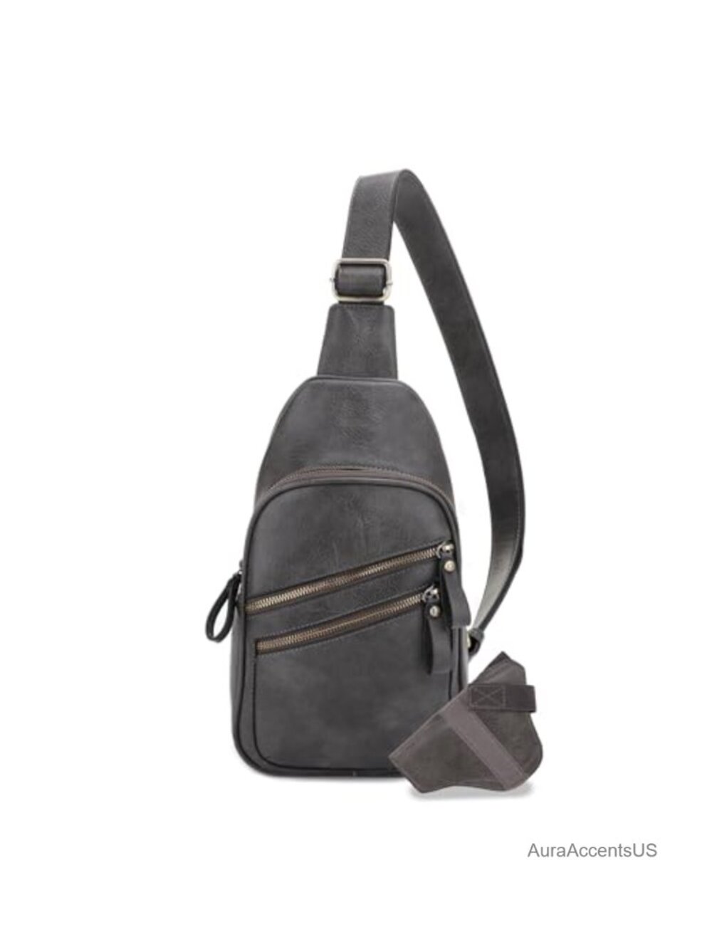 Unisex Faux Leather Concealed Carry Sling Bag Crossbody Backpack Purse